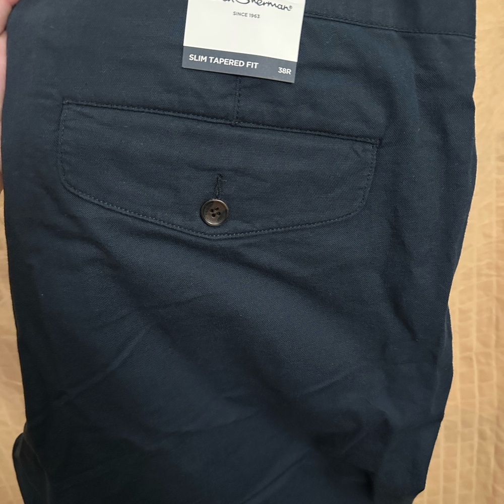 Ben Sherman Signature Slim Tapered Linen Trousers, size 38R